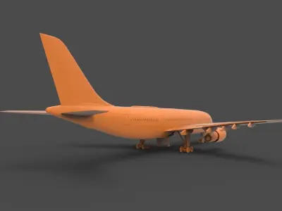 AirbusA320 orange airplane 3D print model