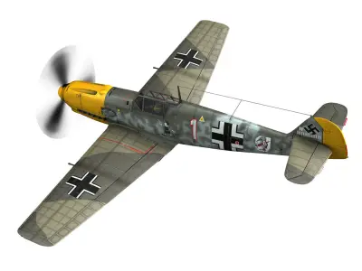 Messerschmitt - BF-109 E - White 1  3D model