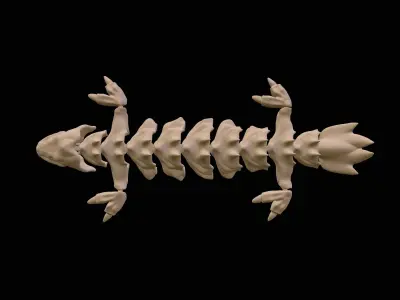 Flexi lizard reptile beach fantas print in place Free 3D print model