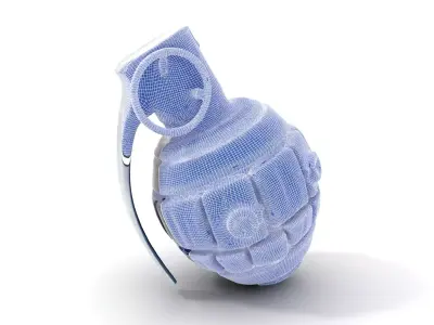 Futuristic Blue Grenade model pack Low-poly 3D model