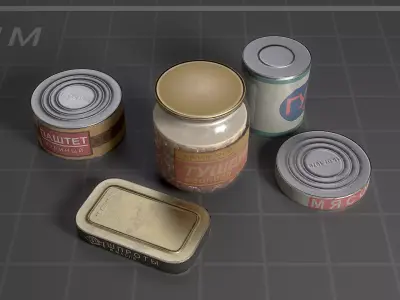 Soviet Canned Food Low-poly 3D model