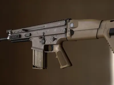 FN SCAR-H assault rifle PBR 3D model