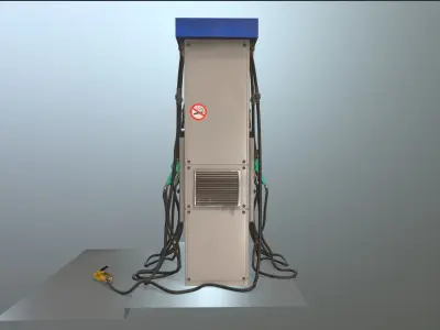 Gas Station Fuel Pump Screen Display Free low-poly 3D model