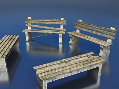 Benches park bench - park bench Free low-poly 3D model