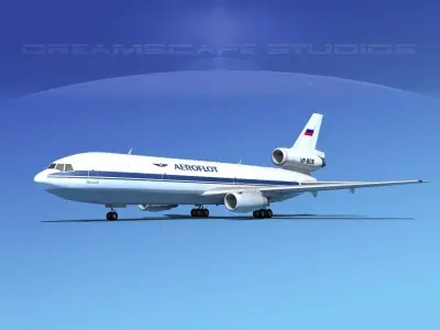 Douglas DC-10 Aeroflot 3D model