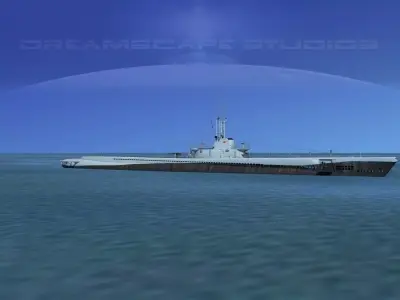 Balao Class Submarine SS298 USS Lionfish VHP 3D model