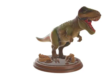 Ferocious TRex Diorama Prehistoric Dinosaur Display 3D print model