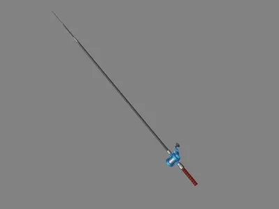 Cartoon fishing rod Low-poly 3D model
