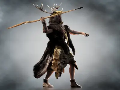 Ancient Hunter Low-poly 3D model