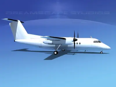 Dehaviland DHC-8 100 Unmarked 2 3D model