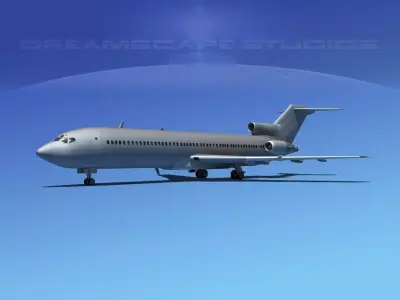 Boeing 727-200 Bare Metal 3D model