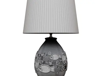Fish bowl ceramic table lamp 3D model