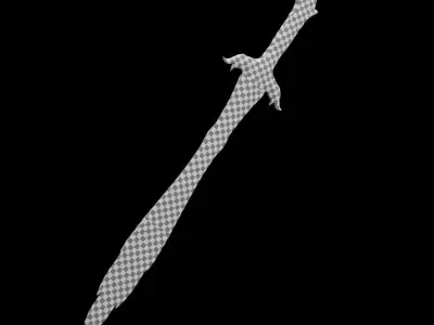 Red Blade Fantasy Sword 3D model