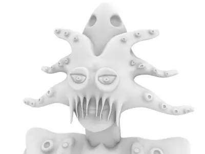Female Human-Octopus Creature 3D model