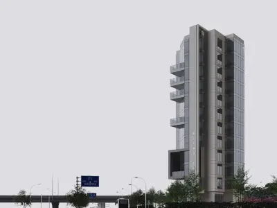 apartment building Low-poly 3D model