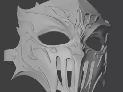 Dark Gothic Knight Mask 3D Model 3D model