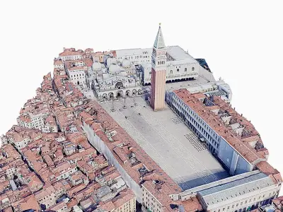 St Marks Square - Piazza San Marco Low-poly 3D model