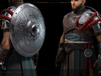  Real-time game ready 3d eastern shield Free low-poly 3D model