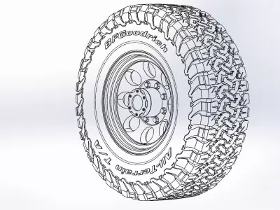 Wheels Pro Comp Xtreme 1069 17inch for scale model 3D print model