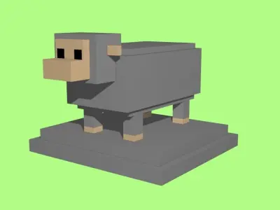 VOXEL SHEEP - MODEL 4 Low-poly 3D model