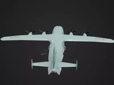 Realistic Shaanxi Y9 Gunship Low-poly 3D model