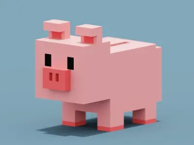 Piggy Bank Low-poly 3D model