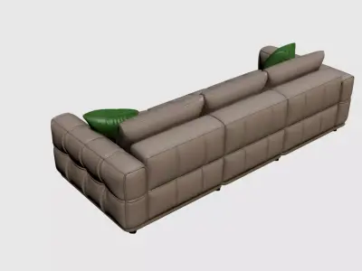 Modern Straight Sofa 3D Model Upholstered Seating to Interior 09 Free 3D model
