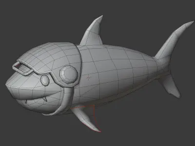 Sport Shark - Animated Low-poly 3D model