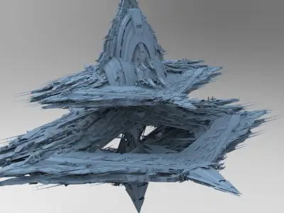 Spaceship Cloud array 1 3D model