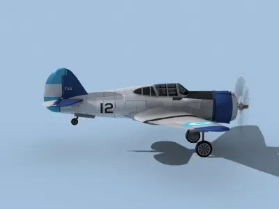 Curtiss H-75C Mohawk V15 Argentina 3D model