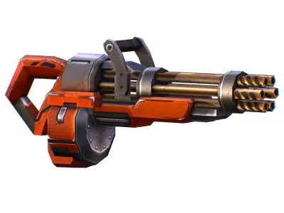 Assault heavy machine gun cannon naff barrel blaster laser arms Low-poly 3D model