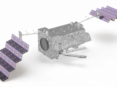 Weather Satellite with Solar Panels 3D model