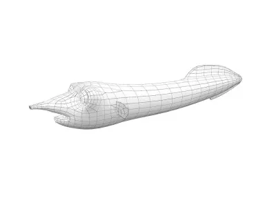 Tire Track Eel Fish Cartoon Animated Low-poly 3D model