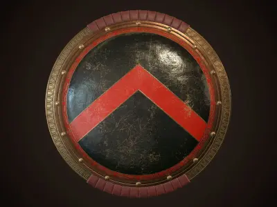 Hoplite Shield Sparta 3 Low-poly 3D model