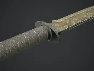 Survival Knife Game model PBR Low-poly 3D model