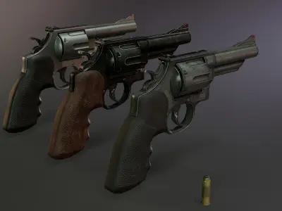 Magnum Revolver Low-poly 3D model