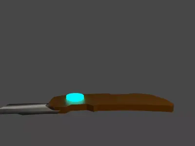 golden handled retractable knife 3D model