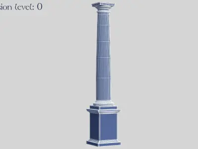 Pedestal Stone Tuscan Column 3D model
