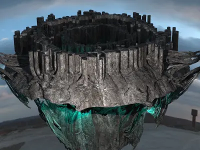 Dark root ivy Low-poly 3D model