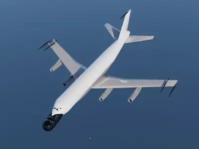 EC-135N ARIA Style Jet - Custom 1950s Aircraft Low-poly 3D model