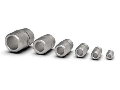 Pipe close nipples NPT male threaded collection 3D model