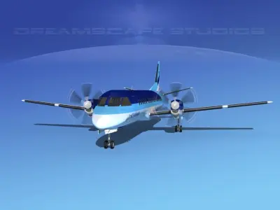 Saab 2000 Estonian Air 3D model