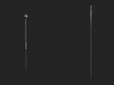 Realistic Medieval Flails Low-poly 3D model
