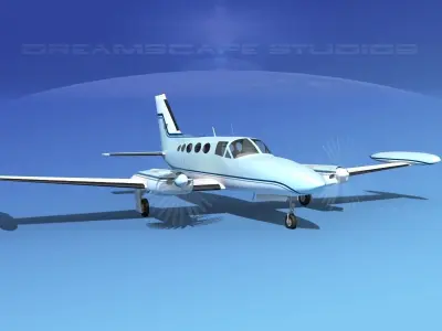  Cessna 414 Chancellor V14 3D model