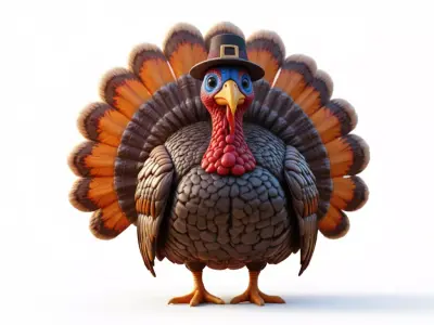 Stylized  Thanksgiving Turkey 3D Model Printable Cartoon Style 3D model