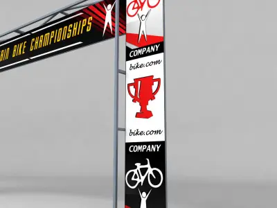 Road Scaffolding Commercial Banner low poly Low-poly 3D model