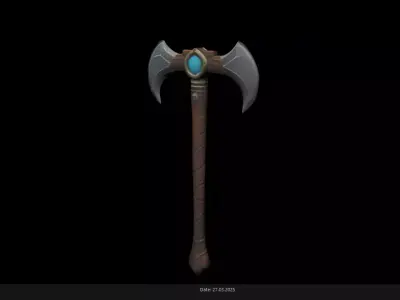 Low Poly Stylized Axe 2 AI Low-poly 3D model