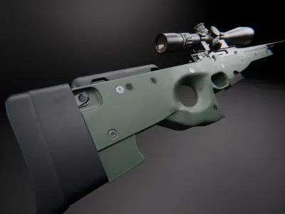 AAA AWM Game Ready PBR Low-poly 3D model