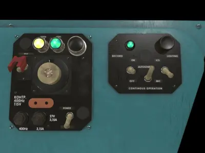 Mi-8MT Mi-17MT Left Side Console English Low-poly 3D model