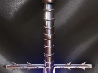 Cold Steel Two Handed Great Sword Low-poly 3D model